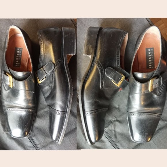 FRATELLI ROSSETTI - Black monk strap oxford shoes - Sz 10D - Picture 5 of 11